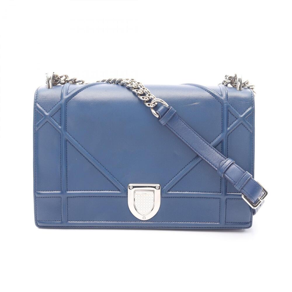 Dior DIORAMA Shoulder Bag Leather Blue